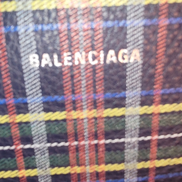 Balenciaga Everyday Tote Bag In Navy Plaid Like New With Cards And Receipt - Picture 4 of 15